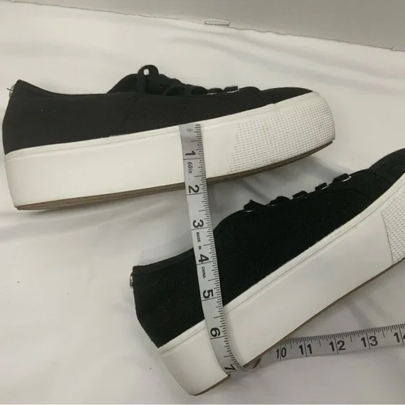 Steve Madden Black Platform Sneakers Shoes - Picture 8 of 12